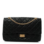 Aged Calfskin Quilted 2.55 Reissue 227 Flap Black