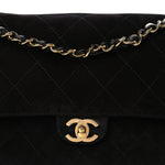 Suede Calfskin Small Souplissimo Maxi Flap Black