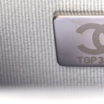 Metallic Lambskin Quilted Mini Maxi CC Flap Argent