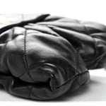 Lambskin Quilted Mini Bow Bag Black