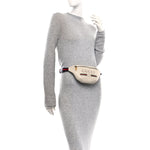 Grained Calfskin Small Logo Belt Bag White