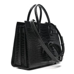Calfskin Crocodile Embossed Baby Sac De Jour Black