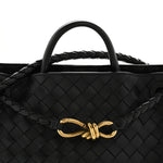 Nappa Intrecciato Medium Andiamo Shoulder Bag Black