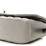 Lambskin Quilted Medium Double Flap Grey