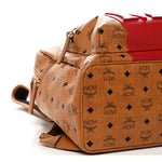 Visetos Medium Stark Logo Stripe Backpack Cognac Red