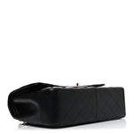 Lambskin Quilted Jumbo Double Flap Black