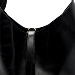 Shiny Calfskin Small Marcie Hobo Bag Black