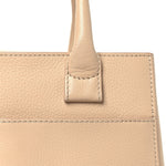 Grained Calfskin Mini Neo Executive Shopper Tote Light Beige