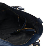 Chevre Gold Metallic Edge Hardware Town Bleu Nuit Dark Sea