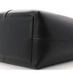 Smooth Calfskin Maxi Trapezoid Shopping Tote Black