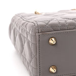 Lambskin Cannage Small Lady Dior Grey