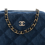 Printed Denim CC Camera Case Blue