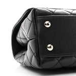 Caviar Quilted Mini Coco Handle Flap Black