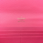 Pebbled Calfskin Rockstud Flip Lock Wallet On Chain Feminine Pink