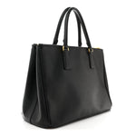 Saffiano Lux Medium Galleria Double Zip Tote Black