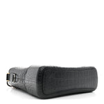 Crocodile Embossed Calfskin Medium Gabrielle Cocodile Hobo Black