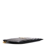 Grain De Poudre Chevron Monogram Large Bill Pouch Black