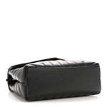 Calfskin Y Quilted Monogram Monochrome Small Loulou Chain Satchel Black