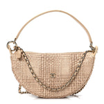 Raffia Other Shape With Chain Beige
