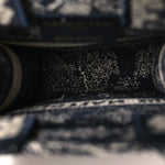 Canvas Toile de Jouy Reverse Embroidered Mini Book Tote Phone Bag Blue