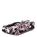 Printed Fabric East West Flap Black Pink