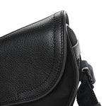 Nylon Grained Calfskin Saddle Bag Black Multicolor