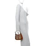 New Canvas Charisma Calfskin Crystal GG Monogram Mini Jackie 1961 Hobo Camel Ebony
