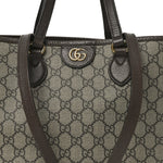 GG Supreme Monogram Textured Calfskin Small Ophidia Shoulder Tote Bag Beige Ebony New Acero