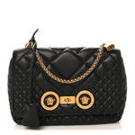 Nappa Quilted La Medusa Chain Crossbody Black