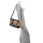 Diamante Medium Sukey Top Handle Bag Beige Black