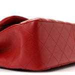 Caviar Quilted Jumbo Double Flap Dark Red