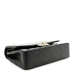 Lambskin Quilted Medium Double Flap Black