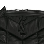 Lambskin Quilted Monogram Monochrome Small Loulou Puffer Chain Satchel Black