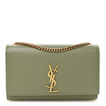 Grain De Poudre Medium Classic Monogram Kate Satchel Light Sage