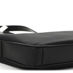 Re-Nylon Saffiano Metal Triangle Logo Briefcase Black