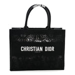 Embroidered 3D Macrame D-Lace Sun Medium Book Tote Black