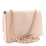 Perforated Calfskin Ginny Bow Crossbody Bag Light Pink