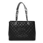 Caviar Quilted Grand Shopping Tote GST Black