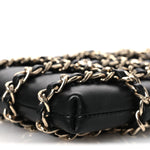 Lambskin Tech Me Out Clutch With Chain Black