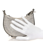 Crystal Vitello Laminato Suede FF Nano Fendigraphy Hobo Charm Grey