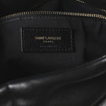 Lambskin Quilted Medium Loulou Puffer Monogram Chain Satchel Black