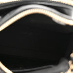 Shiny Crumpled Lambskin Quilted Mini Clutch With Chain Black