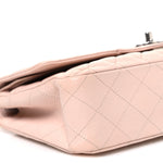 Caviar Quilted Medium Double Flap Light Pink