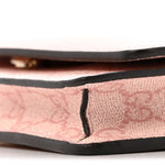 GG Supreme Monogram Textured Calfskin Emblem Wallet On Chain Pink