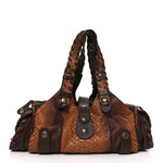 Snakeskin Silverado Shoulder Bag Brown