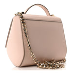 Textured Calfskin Mini Pandora Box Chain Crossbody Bag Powder Pink