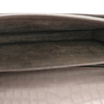 Calfskin Crocodile Embossed Medium Monogram Sunset Fog
