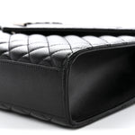 Grain De Poudre Textured Mixed Matelasse Large Triquilt Monogram Satchel Black