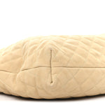 Nubuck Suede Quilted Maxi Icare Shopping Tote Safari Beige