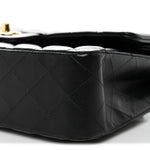 Lambskin Quilted Medium Double Flap Black